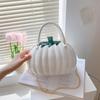 2024 Autumn Women's Pumpkin-Shaped Handbag - Fashionable & Fresh PU Crossbody Bag