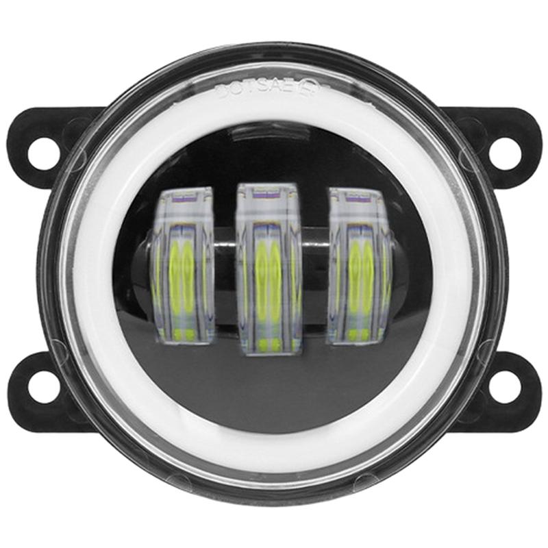 4 Inch LED Fog Lights With White Yellow Ring 2525SMD Convex Beam Aluminum Body 10-30V Voltage Fits Most Offroad Vehicles Kit