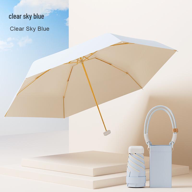 Women's Mini Anti-UV Sunshade Umbrella - Portable, Dual-Use for Sunny & Rainy Days