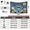 Multicolor Home Moon Pumpkins Halloween Party Backdrop, Polyester Banner for Photo Background & Decor