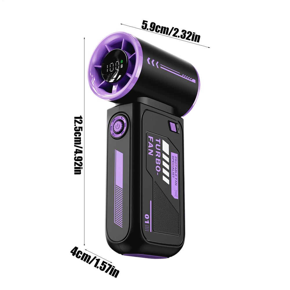 

Уличный Портативный Ручной Вентилятор Мини Охлаждающий Перезаряжаемый 3600 мАч 100-уровневое Свободное Управление Высокоскоростной Турбо Вентилятор для Путешествий фиолетовый