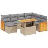 VidaXL Salon de Jardin avec Coussins 8 pcs, Canapés de Terrasse, Ensemble de Meubles de Patio, Mobilier d'Extérieur, Beige 3274076