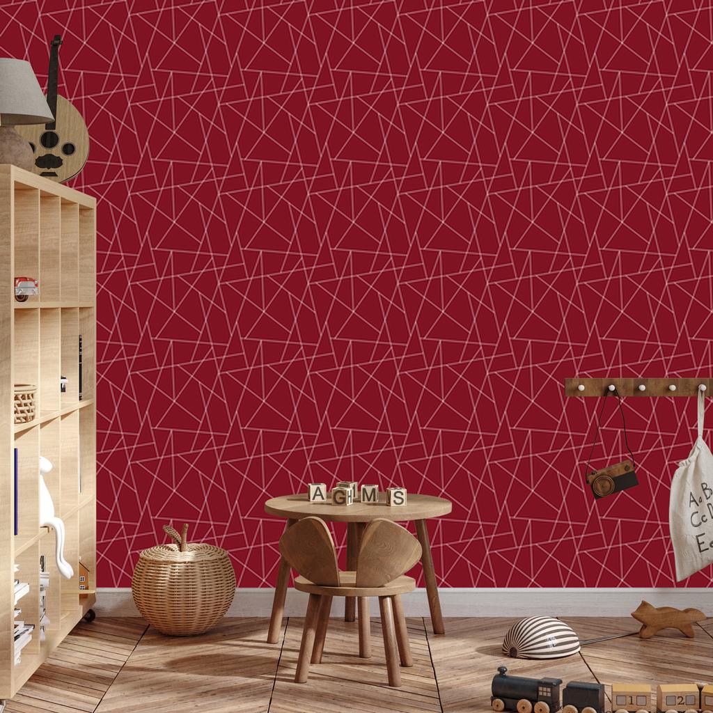 Wallpaper Geometric pattern red, red top 50x1000