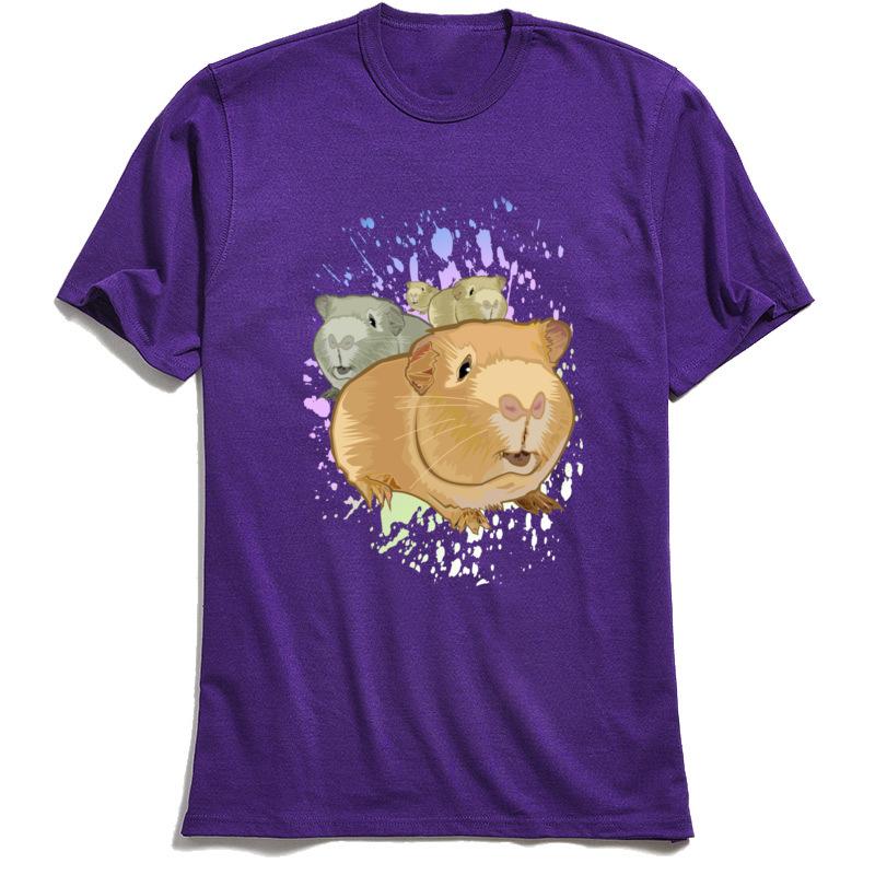 100 Cotton Unisexs Tshirt Short Sleeve Guinea Pigs T Shirts Printed Tees Cheap Funny Round Collar Tops Tshirt Kawaii Clothing
