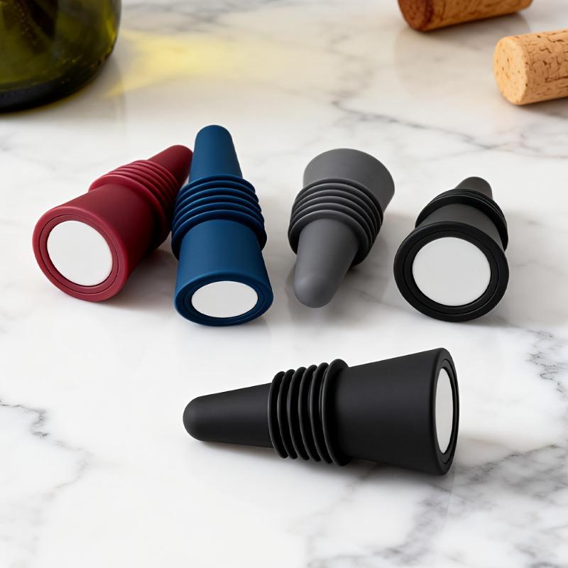 1PCS Wine Cork Beverage Bottle Seal Soft Silicone Wine Cork with Grip Top for Keeping Wine Champagne Fresh