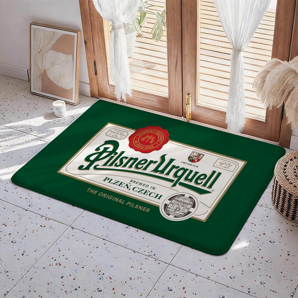 Dywanik podłogowy P-Pilsner Urquell Eco - Flanelowy wycieraczka antypoślizgowa bezwonny dywanik podłogowy do wnętrz miękki krótki plusz dywanik domowy