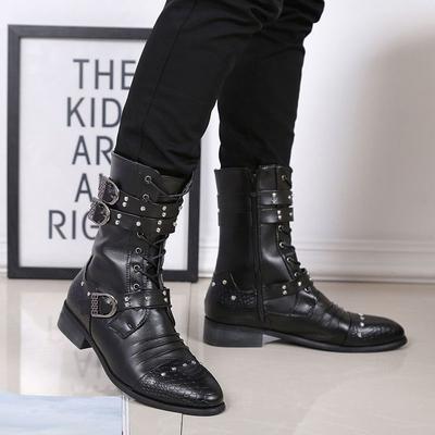 Mode herrenmode herbst winter stiefel designer natürliche leder schuhe party nachtclub lange motorradstiefel hübscher hohe botas
