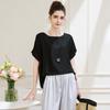 TUHUANG Women's Silk Blend Batwing Sleeve T-Shirt