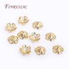 18K Gold Plated 11mm Flower Caps For Beads Brass Metal Big Beads Caps For DIY Beading Jewelry Making Accessories
