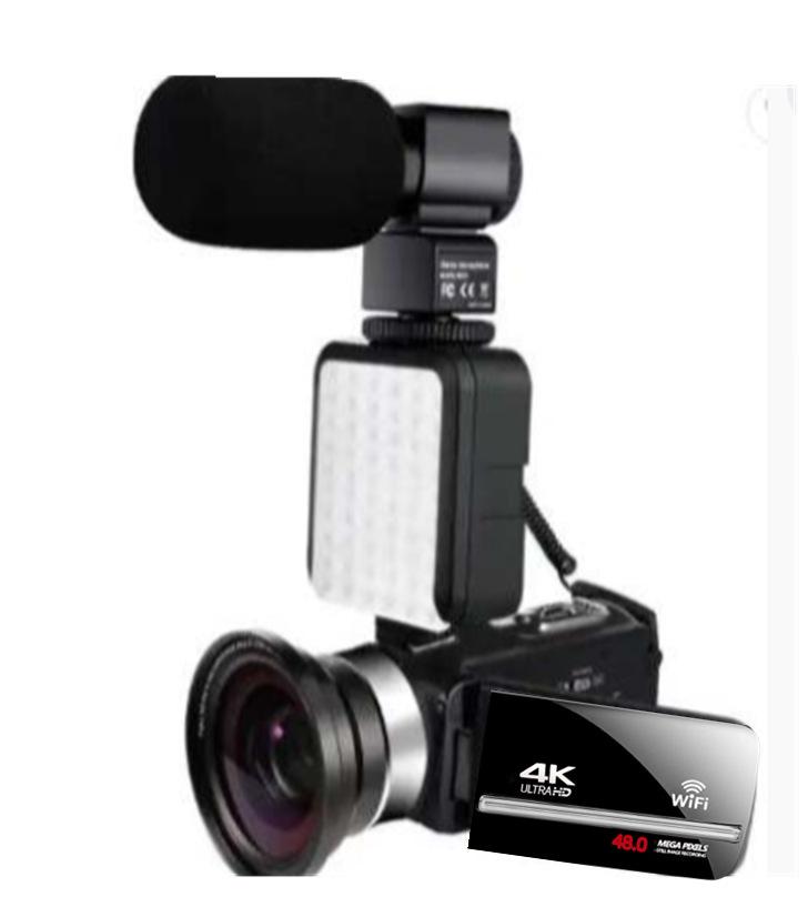 4K HD Digital Camcorder with 48MP, Microphone, Touchscreen & WiFi