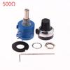 1Set 3590S Precision Multiturn Potentiometer Kit - 10 Ring Adjustable Resistor + Rotary Knob & Counting Dial