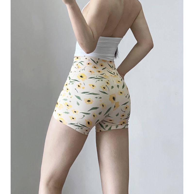 

Little Yellow Flower Sexy Sports Tight Shorts Summer Women s Print High Waist Yoga Pants Running Training Fitness Shorts Elastic Impression small yellow flower S