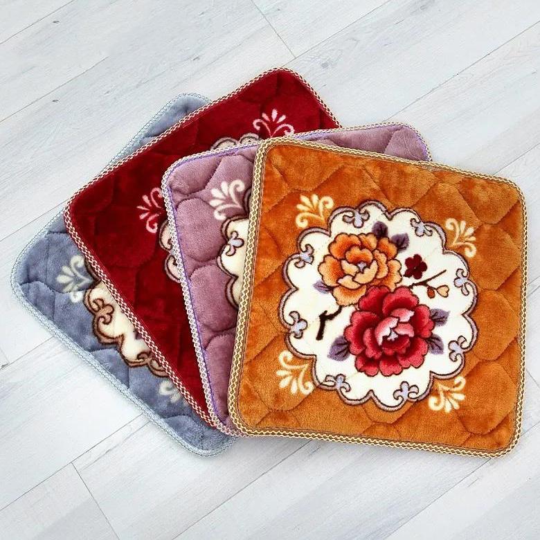 WTEMPO Rutschfestes Plüschkissen, verdicktes Innenblumenmuster, Stuhlkissen, weiches, warmes Bürokissen