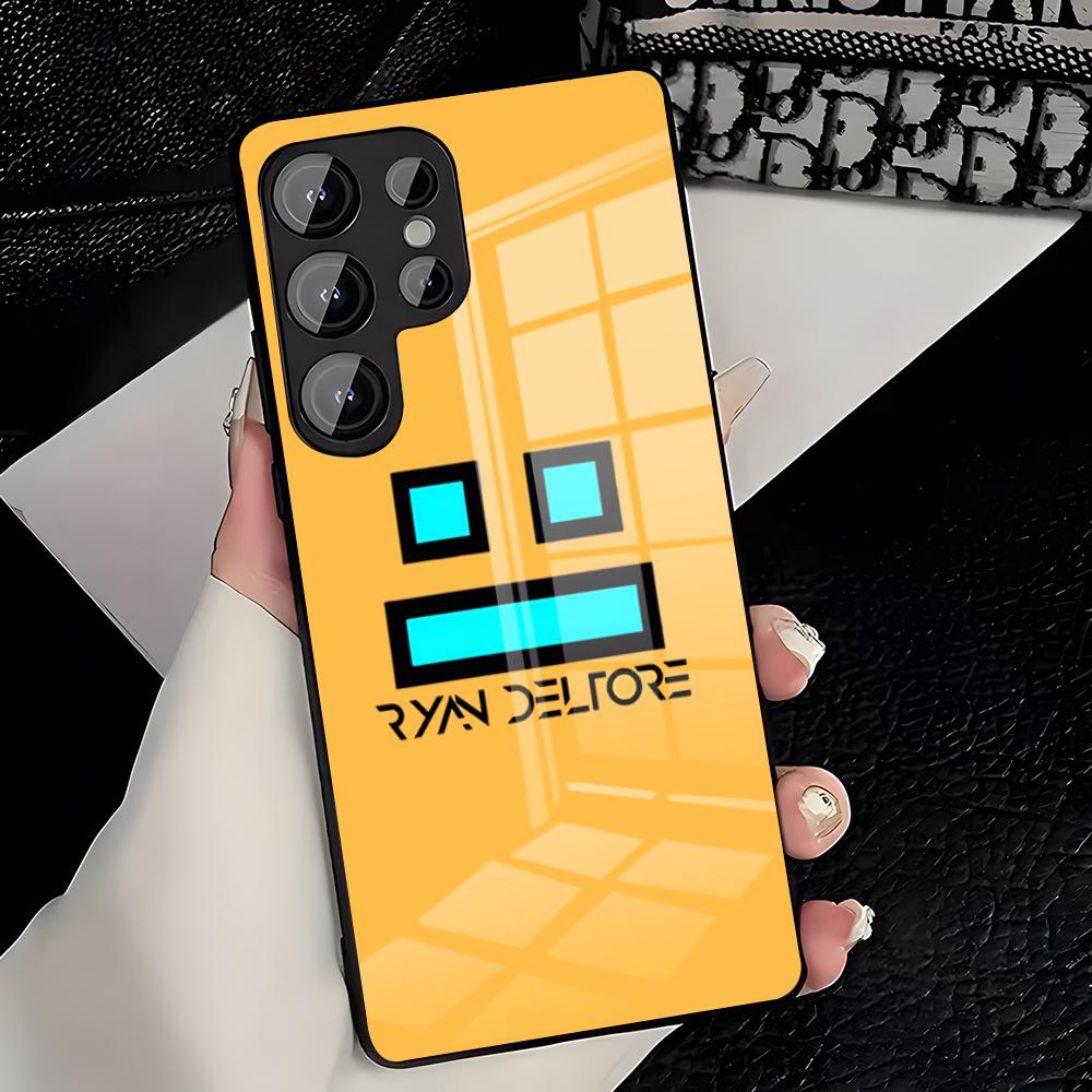 G-Geometry Dash Game Phone Case For Samsung A25 A13 A33 5G A54 A36 A35 A56 A52 A14 Shockproof Glass Cover