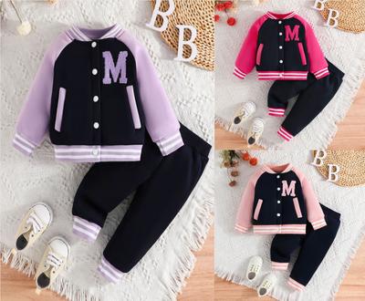 Fashionable Casual Sports Style Children's Baseball Uniform Two-piece Suit