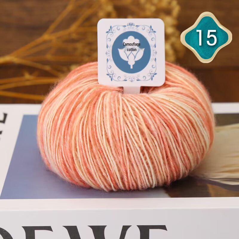 Fil de laine de coton mohair camouflage dégradé pour tricot à la main d'écharpes et de bonnets
