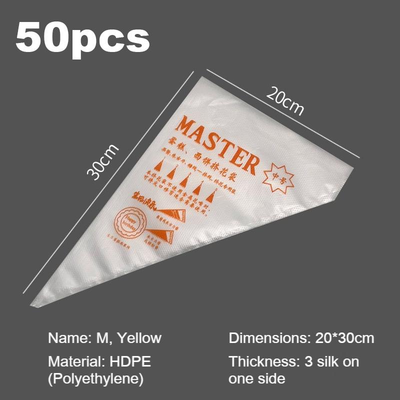 100/50 PCS Disposable Pastry Bag Cake Cream Decoration Icing Cream Squeezing Piping Bags Cake Baking Accessories DGGJ02