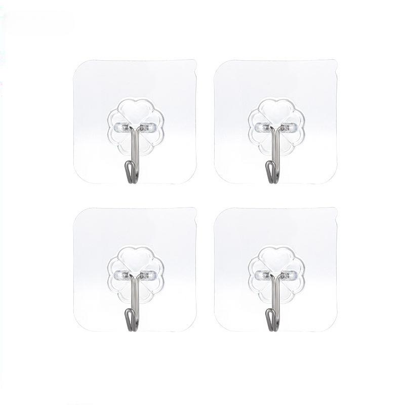 

Transparent Stainless Steel Self-adhesive Hook Kitchen Locker Key, Bathroom, Door, Wall, Multi-function 1Unit Accesorios De Baño