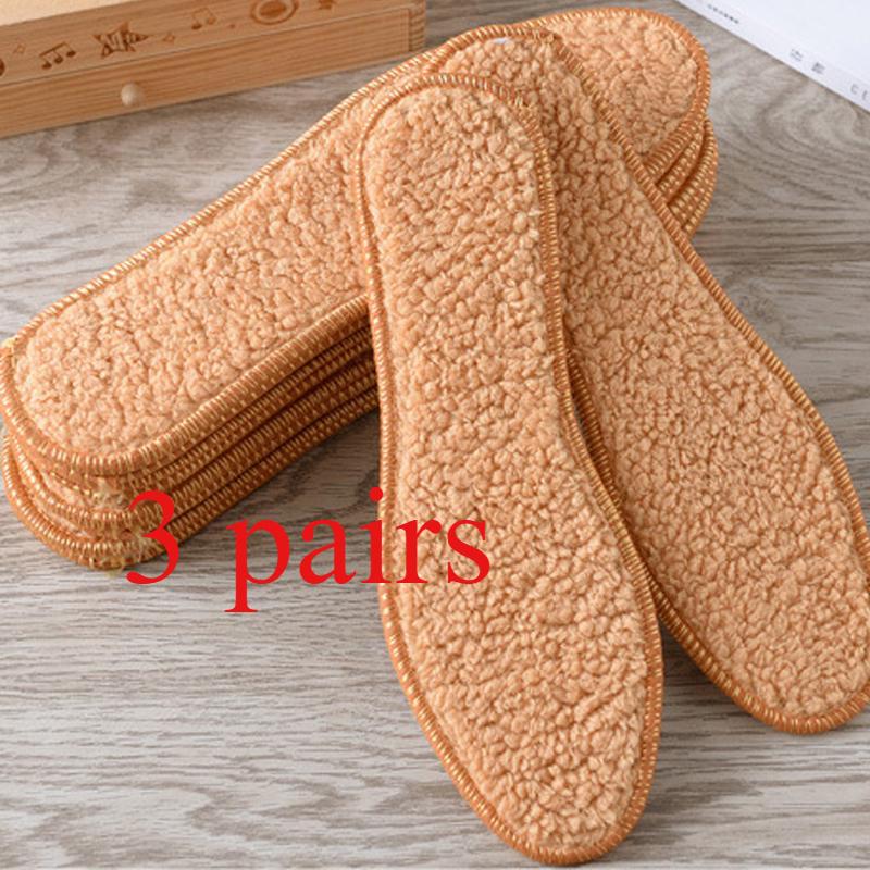 

3 пары Теплых стелек из овечьей шерсти и утолщенных, Удобные и дезодорирующие хлопковые стельки 45