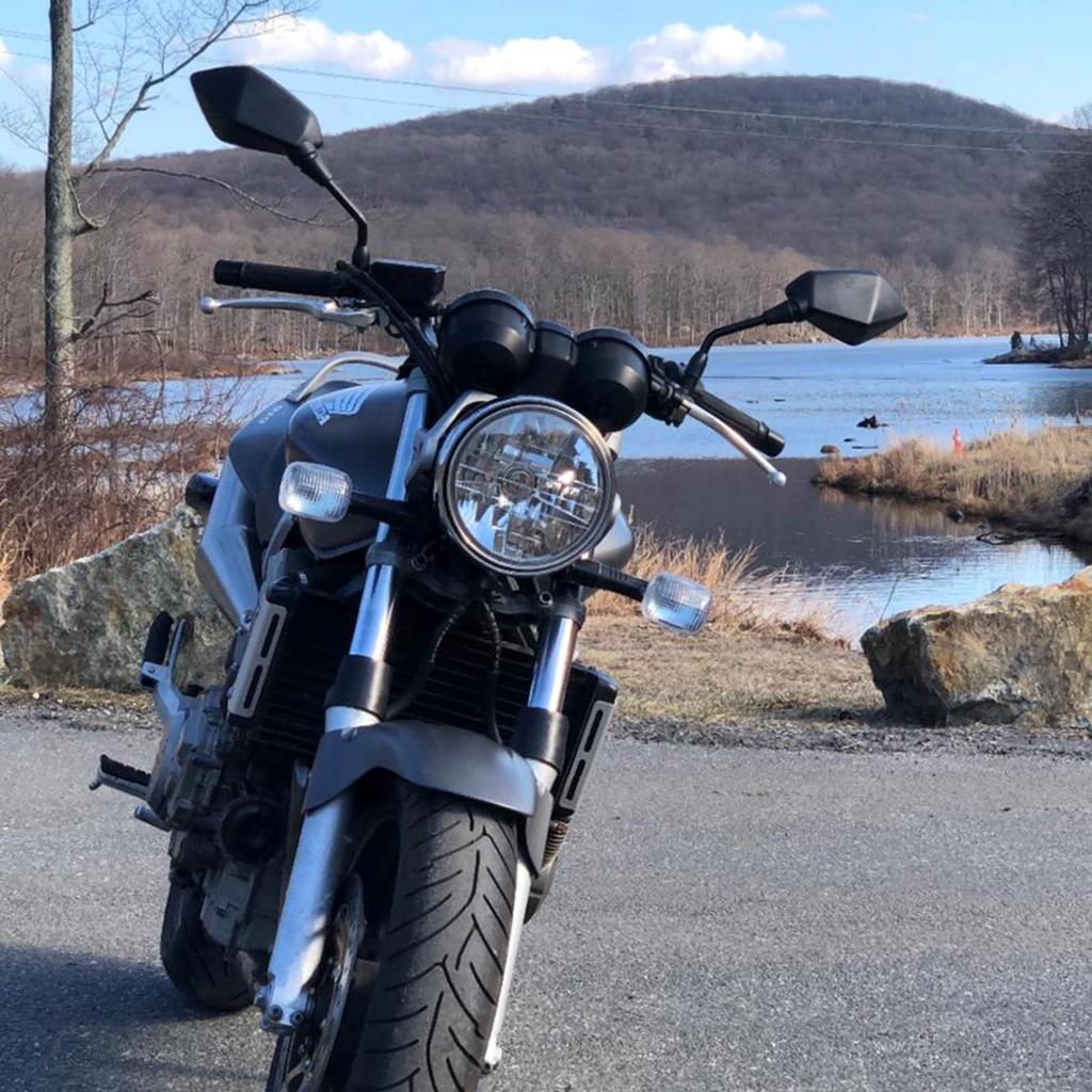 DEMIMOTO Motorcycle Mirror, Universal Mirror, M10/M8, Screws, Universal 0.9 inch (22 mm) Mirror, Holder Included, Handlebar Mirror, Black