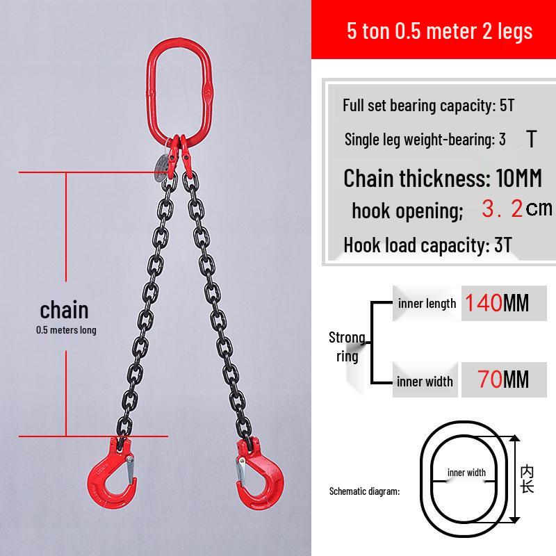 Double & Quad Hook Manganese Steel Chain Sling For Cranes & Forklifts