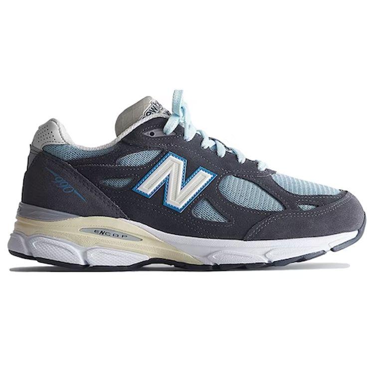 Kith x ניו באלנס 990v3 תוצרת ארה"ב כחול פלדה נעלי סניקרס יוניסקס אפור CL M990KS3
