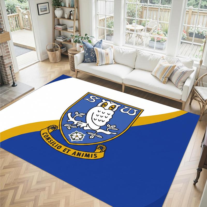 Sheffield Wednesday Calcio Design Velluto di Cristallo Tappeto Accogliente Non?Tappeto Stampato Antiscivolo per Camera da Letto Soggiorno Ingresso