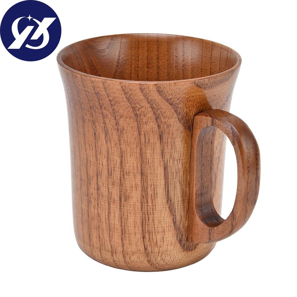 280ml Wooden Mug Cup with Handle Jujube Wood for Office Tea Coffee Water Wine Wsky