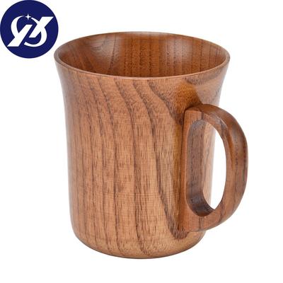 Taza de Madera de 280ml con Asa de Madera de Azufaifo para Oficina Té Café Agua Vino Wsky