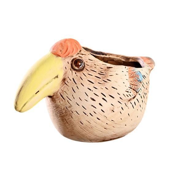 Ceramic Animal Plant Pot Cute Kitty Flowerpot with Drainage Hole Decorative Sheep Pig Planter for Succulents Home Room Office Desk Decor