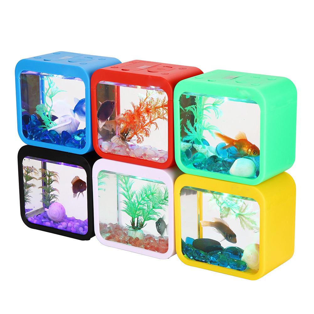 5 Farben Fischbox mit Licht, kreatives, abnehmbares Mini-Gehäuse, Aquarium-Aquarium-Zubehör