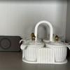 Kreatives 4-Fächer-Gewürzglas-Set für die Küche mit Griff Transparentem Deckel Gewürzbox Gewürzzubehör Küchenzubehör