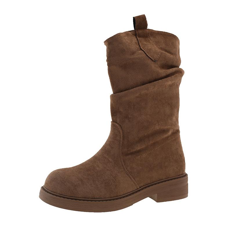 Autumn and Winter Platform Martin Boots Women's Shoes New Small Thin Versatile Boots Elastic Suede Short Boots Women