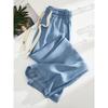 Thin Elastic Waist Wide-Leg Jeans Summer New Arrival Women's Clothing Loose High Waist Straight Drooping Ice Silk Leisure Pants
