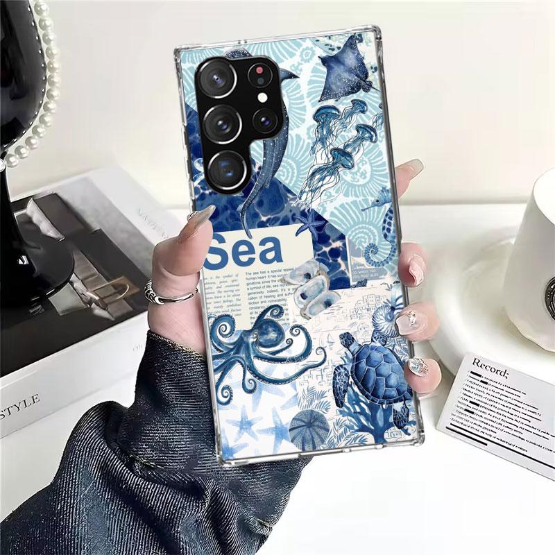 Ocean Starfish Sea Turtle Shark Soft Phone Case For Samsung Galaxy S22 S23 S24 S25 Edge S26 Ultra S20 FE S21 Plus + Fundas Coque