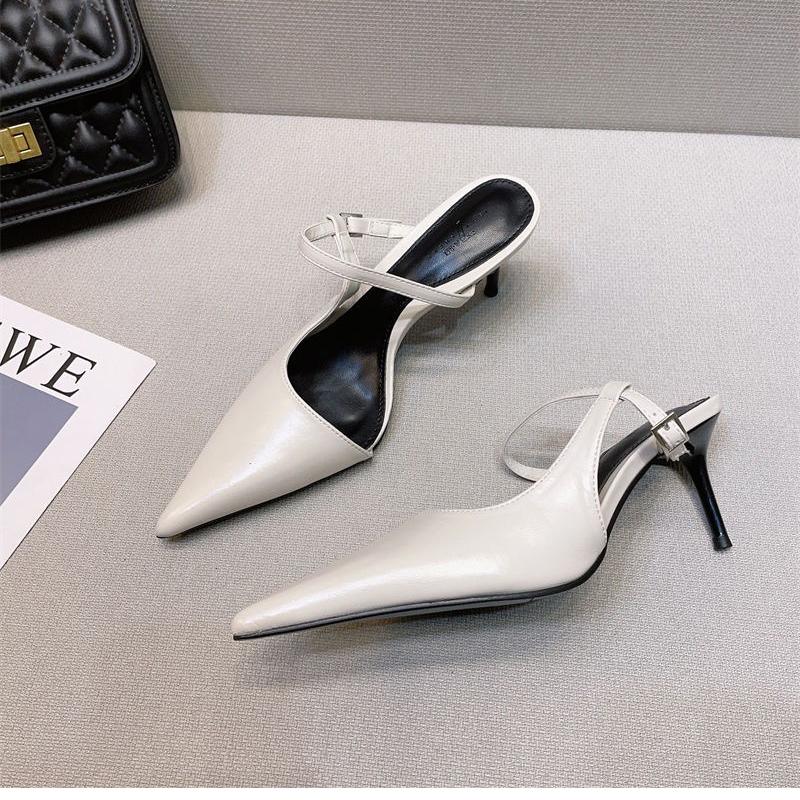 Sexy Pointed Toe Slippers Women High Heels Mules Shoes Summer 2024 Fashion Dress Slingback Sandals Pumps Flip Flops Mujer Slides