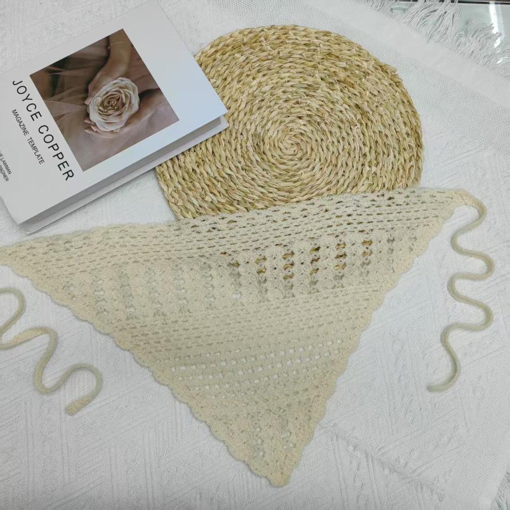 Soft Knitted Headband Hollow Out Triangle Headscarf Bandana Bohemia Style Hair Scarf Women