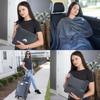 BlueHills Premium Soft Travel Blanket and Pillowcase for Flight Throw and Compact Large Warm Travel Airplane Portable Gray Airplanes, Blanket, Bag,