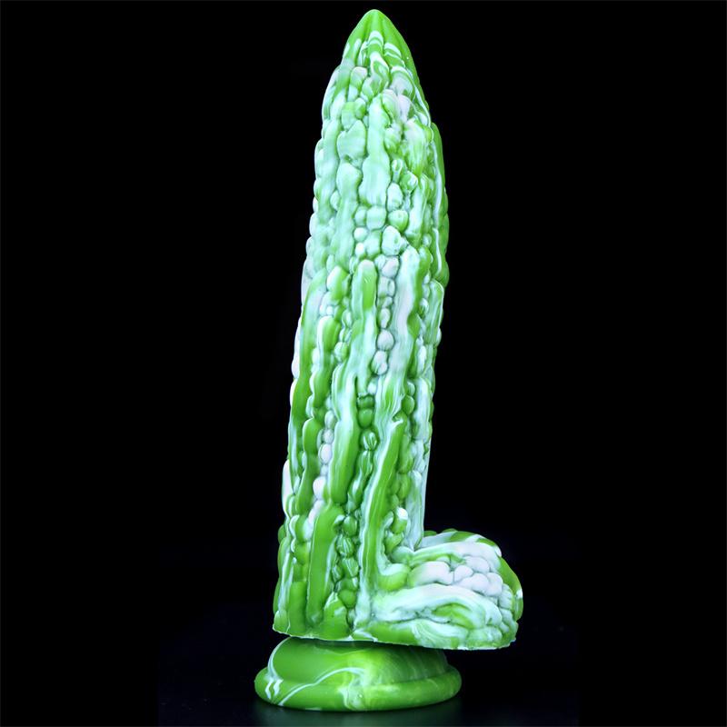 Sexy Bitter Gourd Stick Color Fake Penis Silicone Simulation Penis Masturbation Device for Men and Women Anal Expansion Anus Deep Sucker Anal Plug