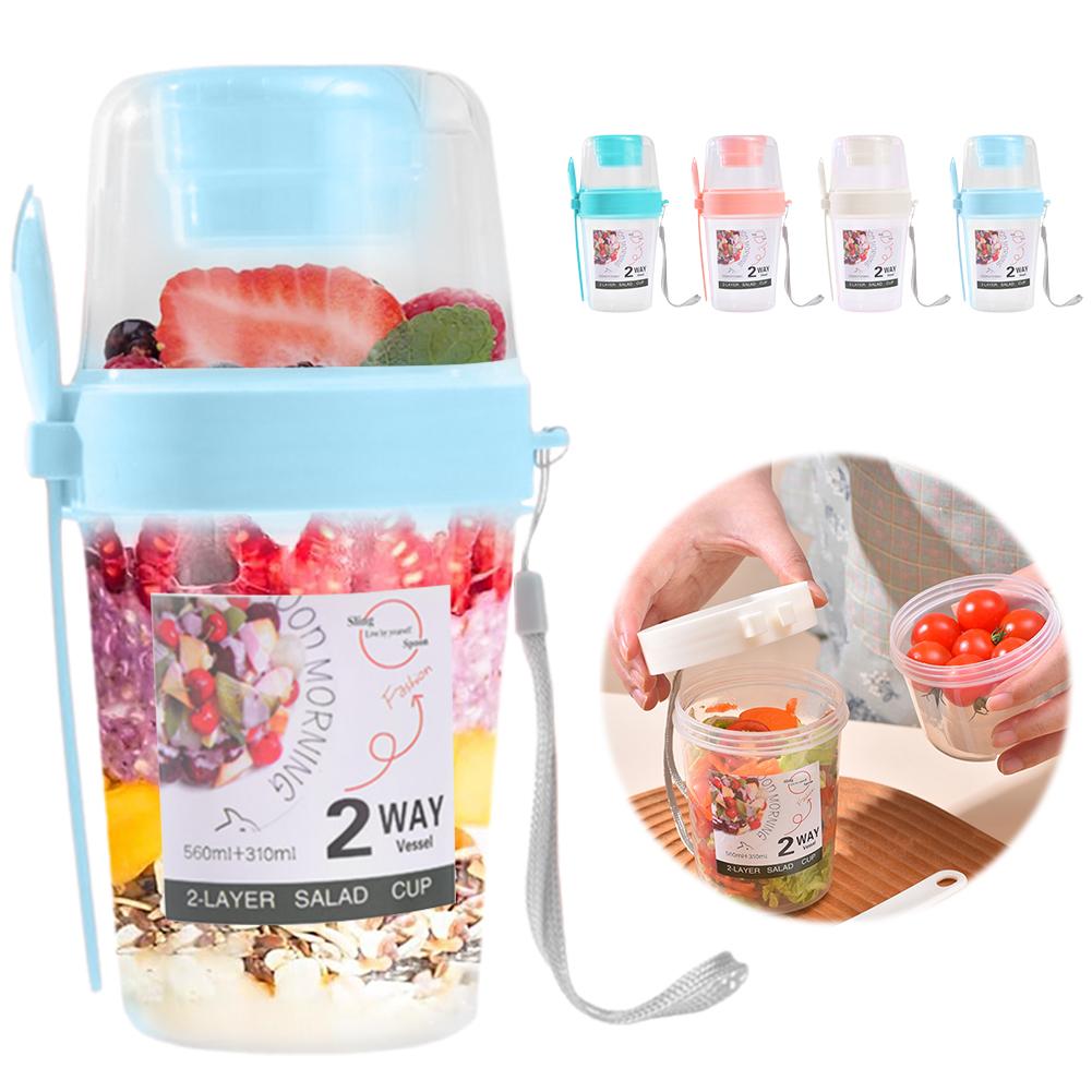 4Pcs Overnight Oats Jar with Lid and Spoon Overnight Oats Container Breakfast Container for School Office