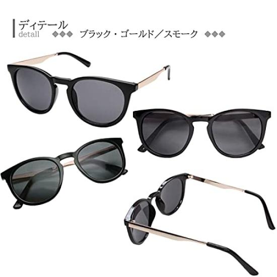 [J-SOUL] Sunglasses, Wellington Type, Combination [UV Protection], Floral Pattern, GoldSmoke JSA17040-00