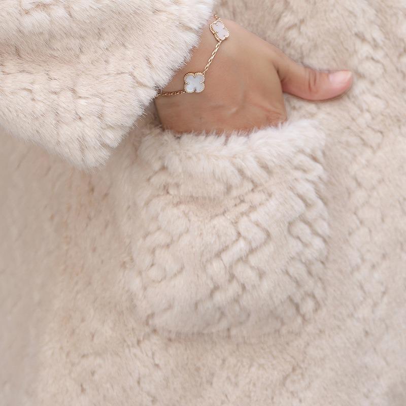 Autumn and winter clothing noble imitation fur jacket women's fur integrated medium and short tops and clothing