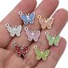 10Pcs Silver Plated Crystal Butterfly Charms Pendants For Jewelry Making Bracelet Necklace Diy Earrings Accessories