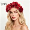 Dance Headband 3D Flowers Hair Hoop, Halloween Party Headband, Simulated Long-lasting Hairband Rose for Vacation Accessories Gift Photogenic Accessory