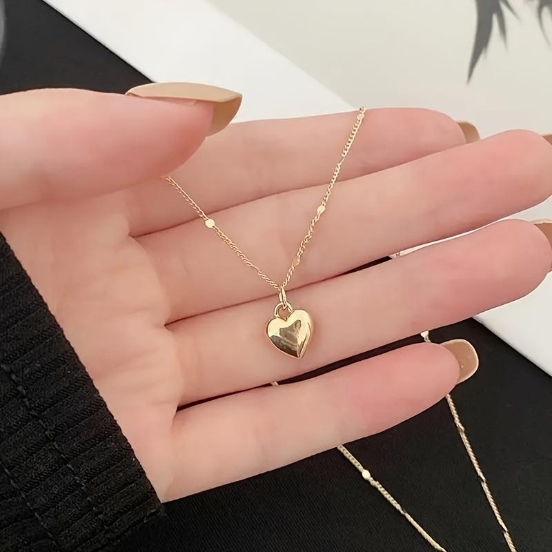 

Exaggerated Metal Big Heart Pendant Choker Necklace For Women Elegant Minimalism Golden Color Chain Christmas Jewelry Girl Gifts