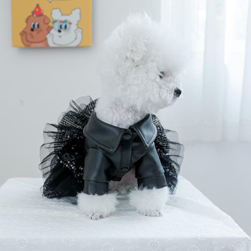 Petcircle Pet Clothes Sequined Leather Skirt For Dogs Cats