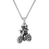 New European and American Hip Hop Skeleton Necklace for Men's Trendy Brand Skeleton Bike Titanium Steel Necklace