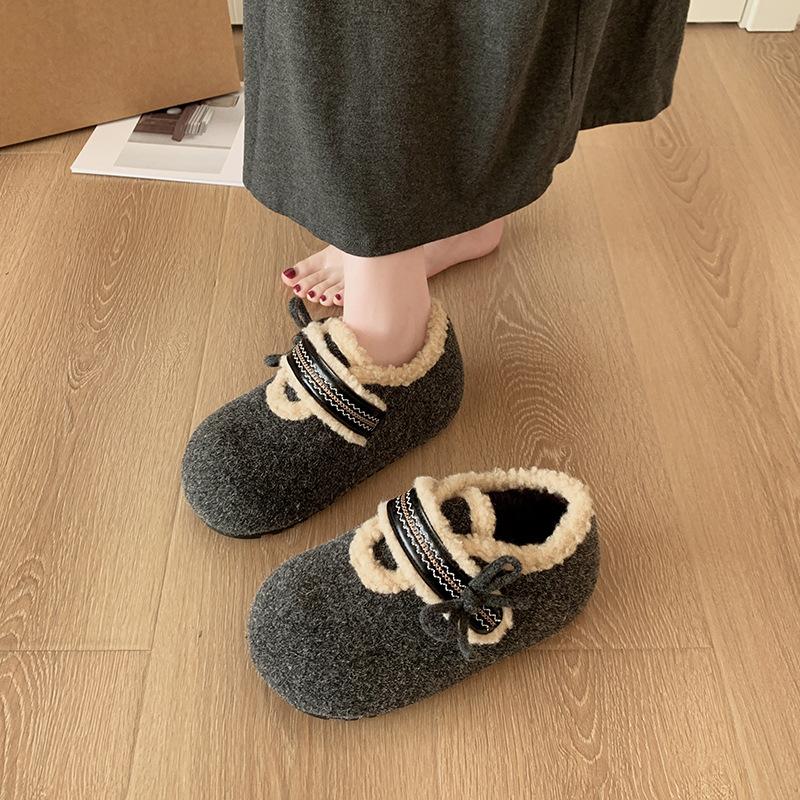 Women's Fur One Thick Sole Winter Lightweight Warm Snow Boots Non-slip Wear-resistant Casual Sports Cotton Boots Fur Shoes