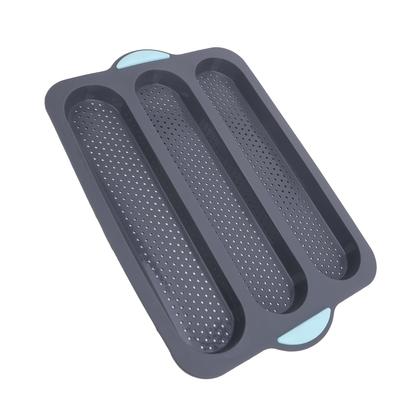 Silicone Bread Pan Nonstick Heat Resistant Perforated French Bread Baking Pan Cake Pan with Anti Slip Handles
