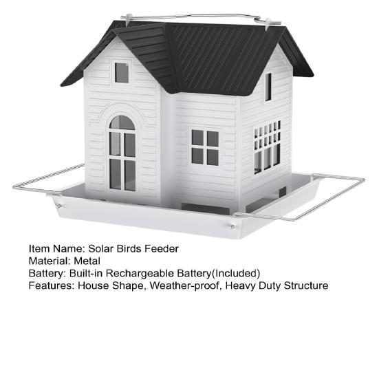 Solární krmítko pro ptáky Odolné proti povětrnostním vlivům Multifunkční Venkovní závěsný domeček Solární lucerna Kovové zařízení na krmení ptáků Venkovní zahradní dekorace do dvora